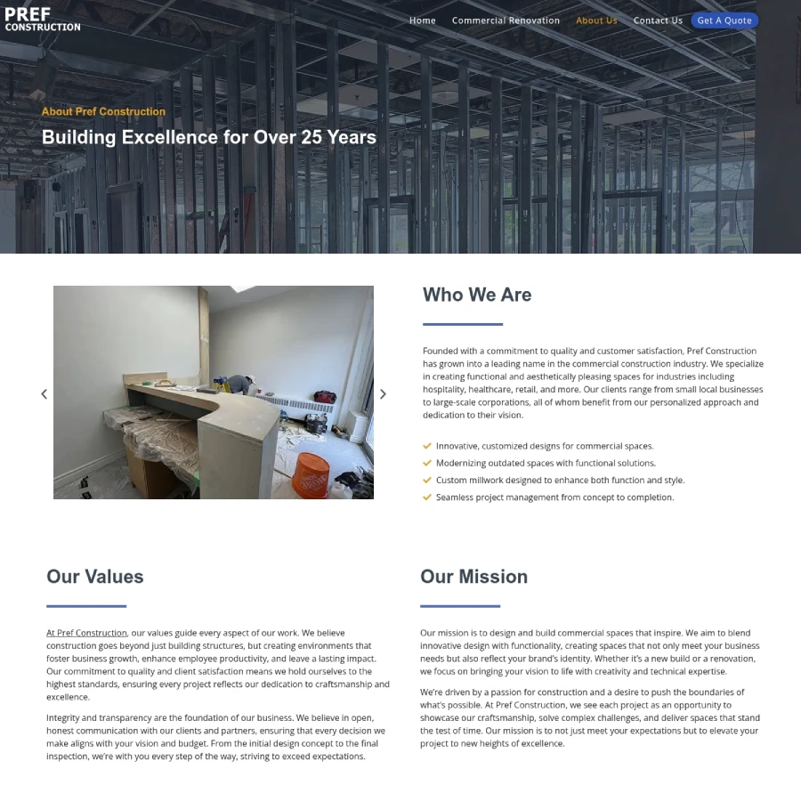 pref construction company presentation