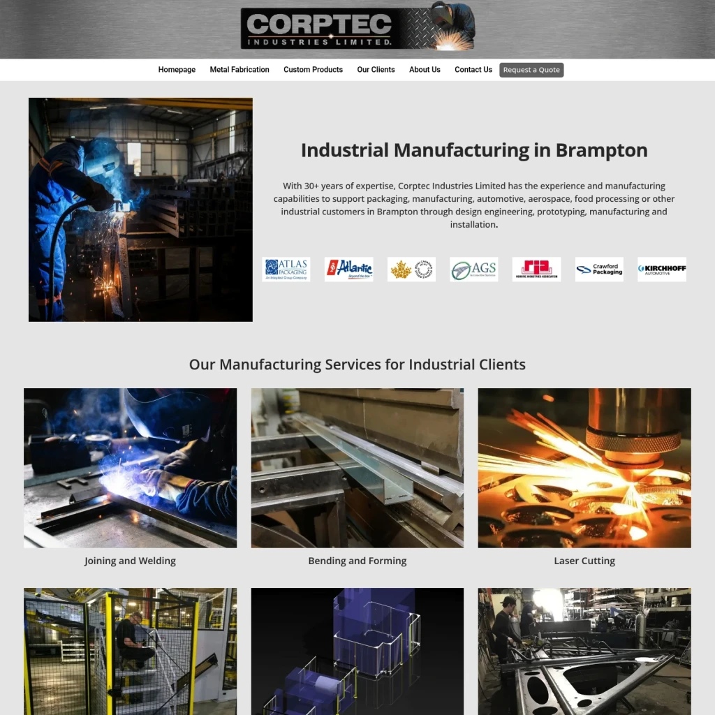 Website Design For Industrial Manufacturing Companies in Brampton