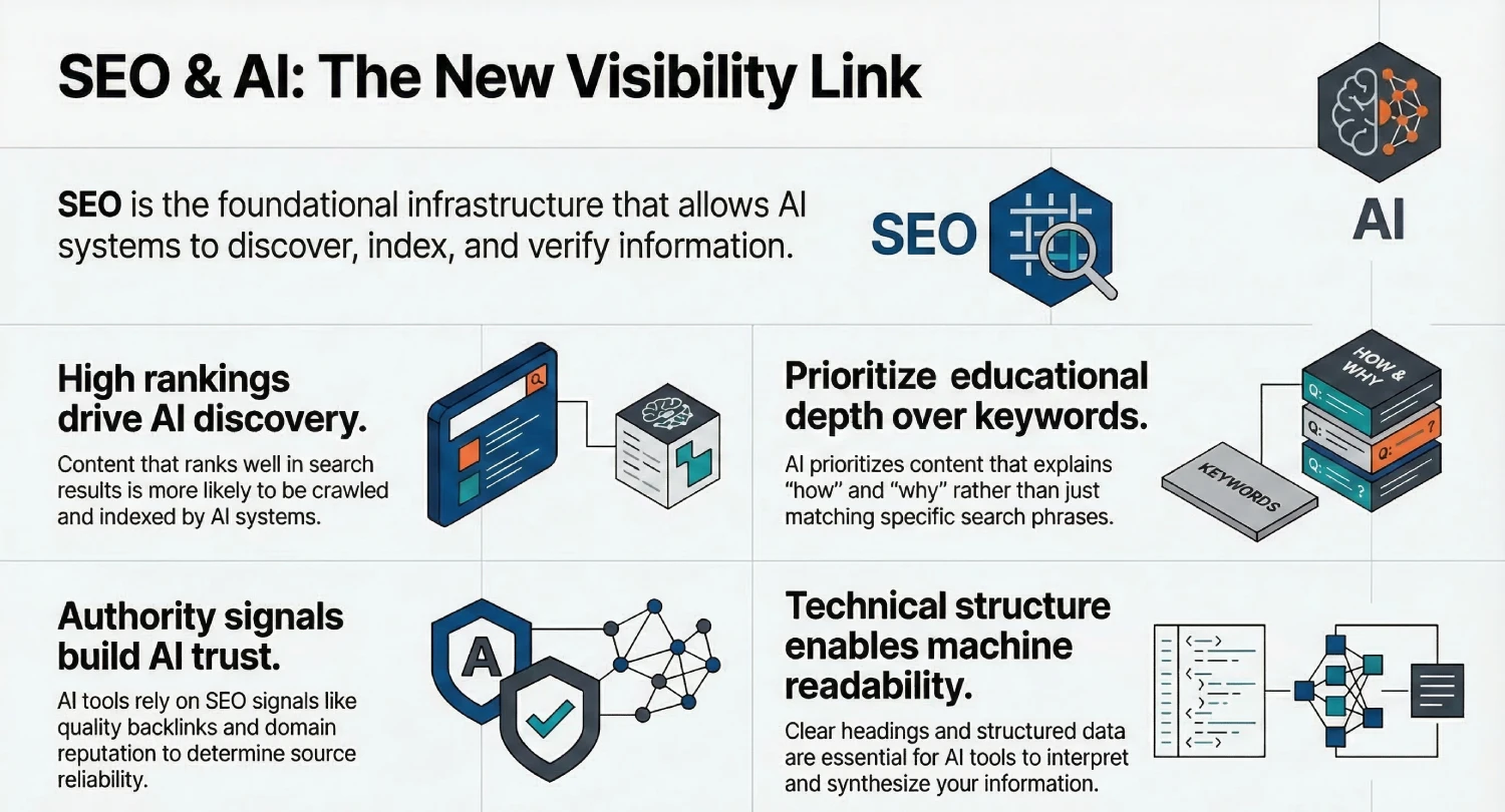 infographic does ranking in google help with ai search visibility infographic does ranking in google help with ai search visibility