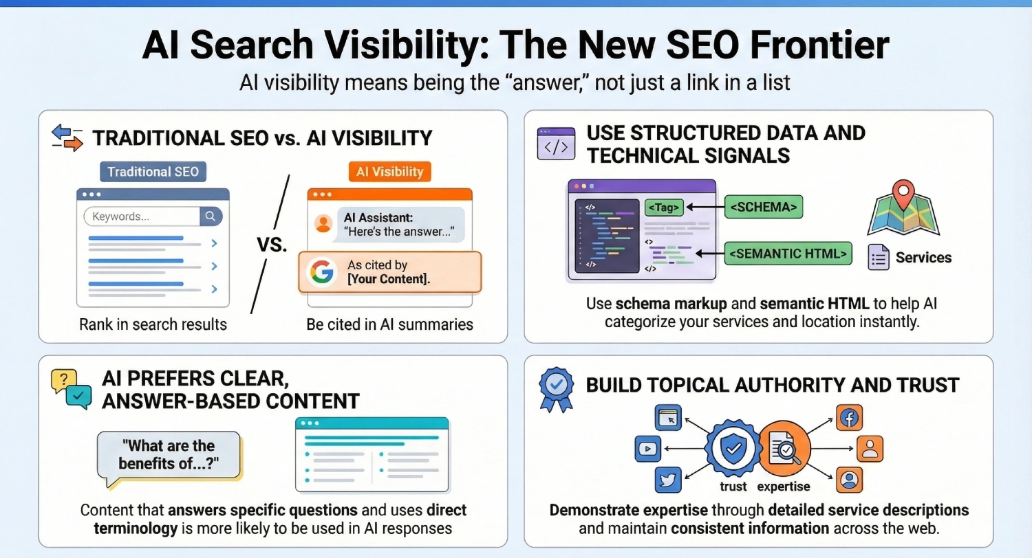infographic for traditional seo vs ai search optimization