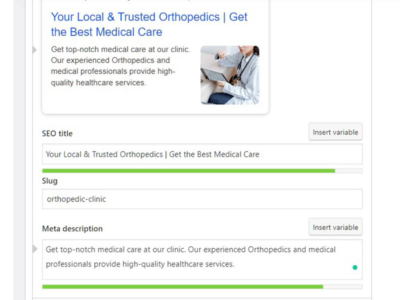 On-site SEO for Orthopedics